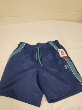 Reebok Men's Navy Athletic Shorts with Teal Trim